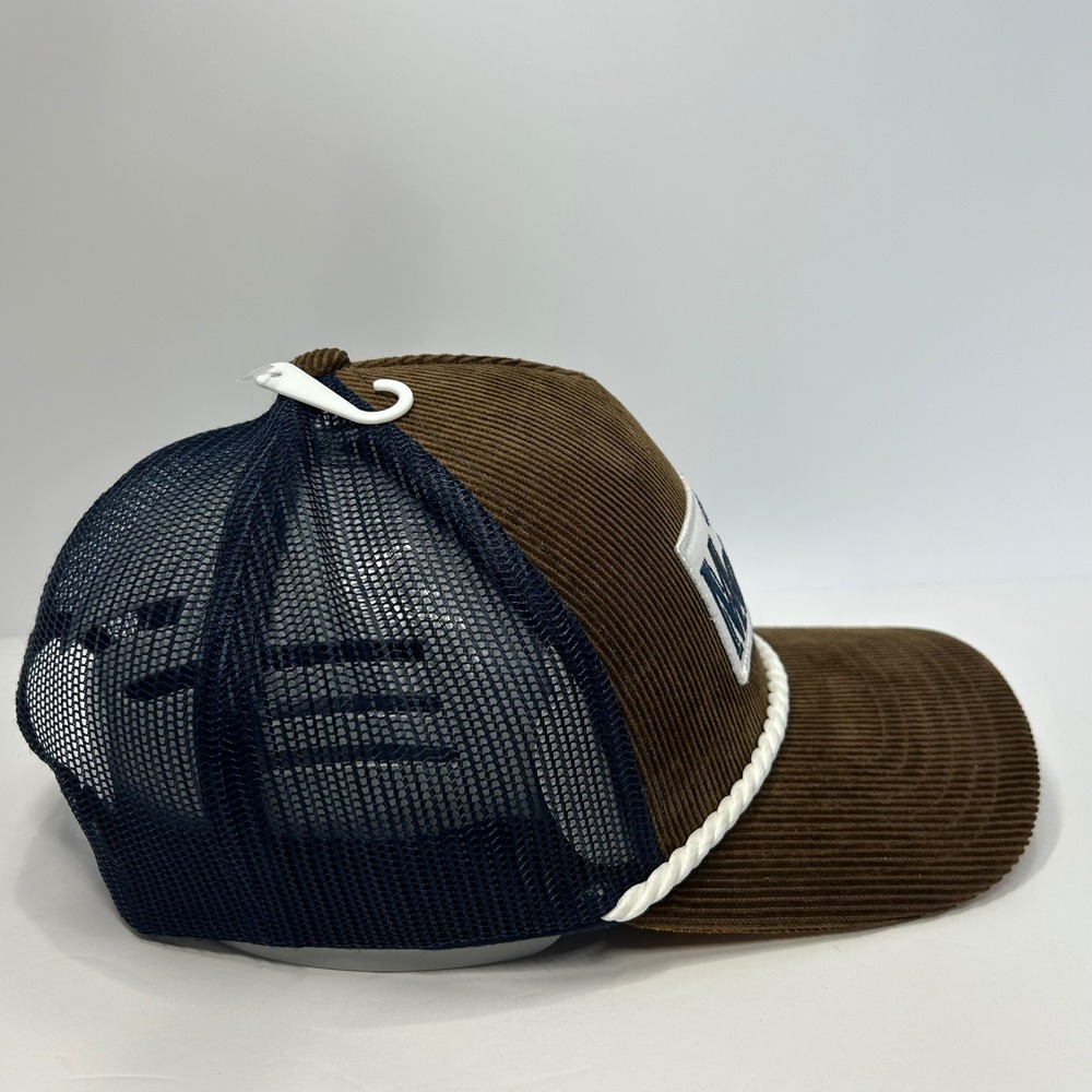 Modelo Cerveza Brown Corduroy Navy Mesh Rope Trucker Hat Snapback Cap New - Picture 6 of 9